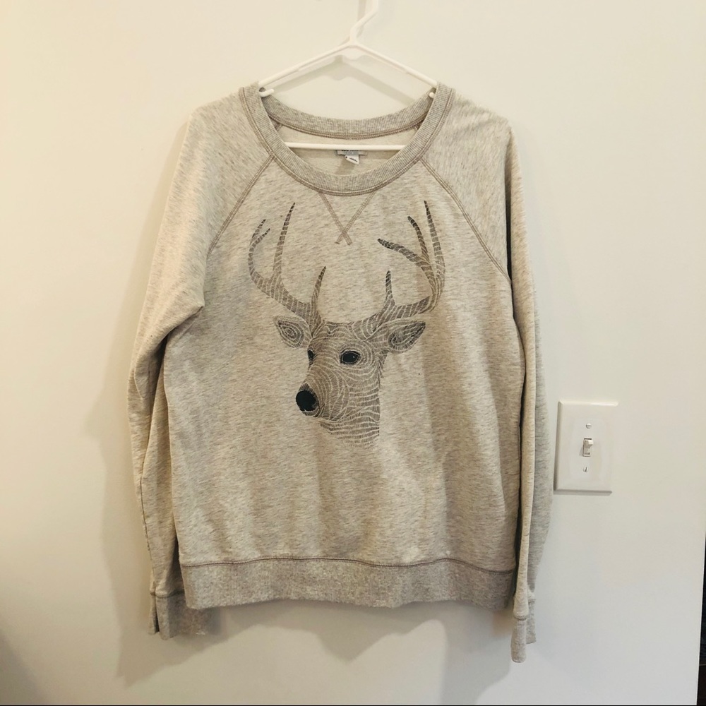 Old Navy stag sweatshirt L large gray
